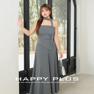 Chemisier Halter à Volants et Taille Cintrée Gris Imprimé Petites Fleurs Grande Taille pour Femme en Fibre de Viscose Haute Élasticité N9222 - Product Image 4