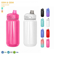 Bouteille de cyclisme compressible sans BPA de 550 ml, anti-fuite, avec couvercle à ouverture facile, compatible avec les porte-bidon de vélo, logo personnalisé, applicable aux vélos de route, VTT, gravel