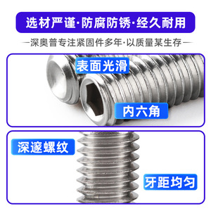 Tornillo de Cabeza Cilíndrica de Acero Inoxidable 304, Profundo y Resistente, M1.6 a M16, DIN916 Grado A A2-70, para Equipos de Comunicación - Product Image 2