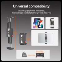 Support de téléphone et tablette double usage MCF-01 avec griffe porte-accessoire et filetage 1/4 pouce pour smartphone, iPad, vlogging, diffusion en direct et cours en ligne