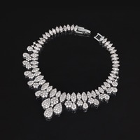 Parure de bijoux étanche en argent S925 avec moissanite et zircone, style arabe, pour femme, pour fiançailles et mariage, fournitures personnalisées