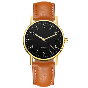 Montre simple lumineuse pour femmes vente directe d'usine montre à quartz élégante avec bracelet en cuir montre-bracelet unisexe - Product Image 4