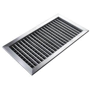 Вентиляционные жалюзи из нержавеющей стали, матовый серебристый настенный жалюзи - Product Image 1