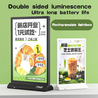 Boîte à lumière LED mince signe boîtes à lumière d'affichage de table double face personnalisées pour affiches publicitaires écologiques