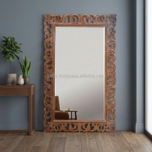 Miroir mural avec cadre en bois sculpté Sparta - Product Image 3