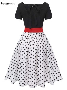 Robe d'été décontractée pour femmes, style <span class=keywords><strong>pin</strong></span>-<span class=keywords><strong>up</strong></span>, pour soirée, manches courtes, robe rétro des années 60, années <span class=keywords><strong>50</strong></span>, vintage rockabilly, années 1960, années 1950, robe swing, vestidos - Product Image 4