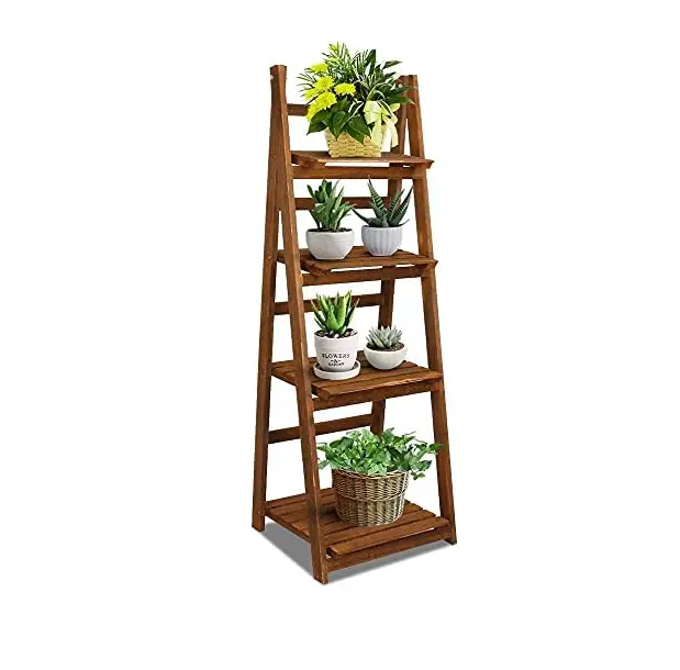 4 Verdiepingen Opvouwbare Multi-Functionele Ladder Opbergrek Bloemen En Planten Opbergrek Display Rack Is Geschikt Voor Gebruik Binnenshuis