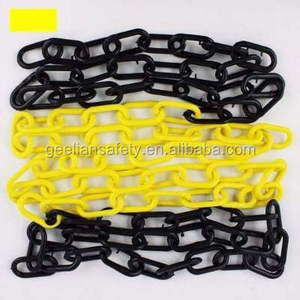 Fábrica de China: Rollo de cadena de seguridad de plástico Barrera de advertencia amarilla/negra, 6mm/8mm x 25m-para construcción, eventos, estacionamientos - Product Image 2