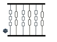 Balustres et meneaux en acier forgé noir LD-Metal, double ovale et rectangulaire, pour escaliers, rampes et décoration de clôtures