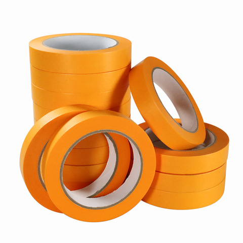 Single Sided Yellow Masking Tape Adopt Acrylic Waterproof High Temperature Paint Protectiond for DIY Crafts Gift Packing
