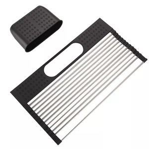 פלדת אל-חלד קישוח מעל כיור מתלה מנקז צלחת באנר עם סל לכיור מטבח - Product Image 1