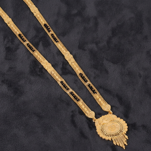 มนต์ทอง, เครื่องประดับแบบดั้งเดิม, จี้ mangalsutra สำหรับผู้หญิง, เครื่องประดับฤดูแต่งงาน, chapado En Oro laminado - Product Image 1