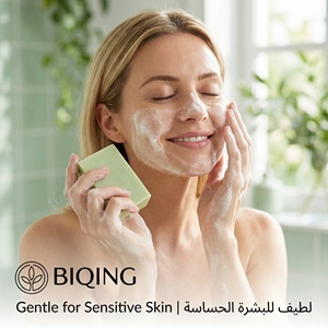 Jabón de Té Verde Refrescante, Barra Corporal Limpiadora Profunda, Jabón Antiinflamatorio de Menta y Eucalipto para Piel Irritada y con Picazón - Product Image 2