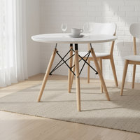 Table à manger nordique moderne en MDF, vente chaude, approvisionnement direct usine, idéale pour appartement et parc