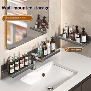 Estante de <span class=keywords><strong>Ducha</strong></span> Metálico Moderno de un Solo Nivel, Montado en la Pared, con Soporte para Champú, para Esquinas de Baños y Apartamentos - Product Image 3