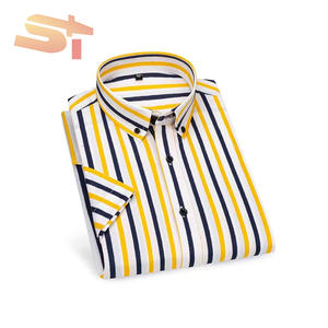 <span class=keywords><strong>Camicia</strong></span> Estiva da Uomo SIKE a Maniche Corte in <span class=keywords><strong>Seta</strong></span> Ghiaccio Elastica a Righe, Stile Coreano Casual - Product Image 5