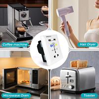 Prise murale universelle NANDAO 16A 250V PRCD avec 2 ports USB, protection contre les fuites, certifiée CE, norme UK/US/EU pour hôpital et domicile