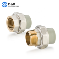 D & R métal pleine taille filetage personnalisé té laiton plomberie raccord rapide raccord coudé à 90 degrés 1/2 pouces ~ 1 "raccord en laiton
