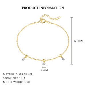 Minimalist 18K Gold Plated Chain <b>Bracelets</b> With Crystal Rhinestones <b>Infinity</b> And Teardrop Design For Women Everyday Wear - Product Image 5