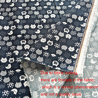 Tissu imprimé chats et poissons de style japonais, pré-coupé, 3 yards/pièce, polyester et coton mélangés, pour projets de couture faits main DIY