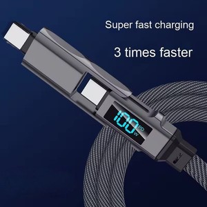 Multi-function 4-in-1 Fast Charging <b>USB</b>-<b>C</b> <b>to</b> Type-<b>C</b> 5A Charger <b>Cable</b> 100W Digital Display Nylon Braid Phone Charging <b>Cable</b> - Product Image 4