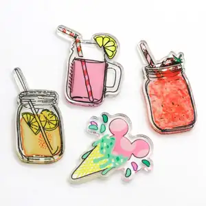 100Pcs Assorted Kawaii Acrylic Drink Cup Planner Simulated Charms Cabochon Ornament Jewelry Making DIY Scrapbooking Craft
