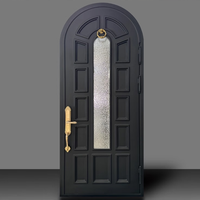 Puerta de Entrada Arqueada Negra - Duradera, Hermosa, Estilo Francés