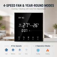 Termostato de aire acondicionado de 24 V, WIFI/MODBUS, calefacción inteligente HVAC para el hogar, 2/4 tubos, 3 velocidades, ventilador, termostato