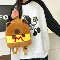 Sac à dos en peluche Capybara mignon, créatif, avec motifs de dessins animés, sac à dos en peluche pour filles