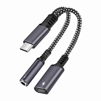 Adaptador de Audio Dajiang Tipo-C a 3.5MM, Carga Rápida PD, Divisor USB-C 2 en 1, Conector para Auriculares para Teléfono Móvil
