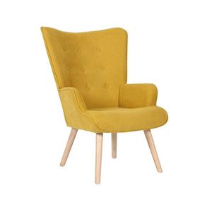 Nouveau design moderne, fauteuil d'appoint en tissu uni pour salon, fauteuil de lecture et de relaxation avec pieds en bois, fauteuil à dossier haut - Product Image 1