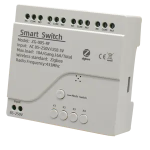 E0904 Zigbee Tuya Smart 4CH Módulo de relé RF 433Mhz Interruptor de luz de controle remoto Trabalho com Alexa Google Home Gateway Hub