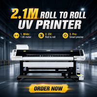 Printer UV Ink Roll to Roll Presisi 2.1m dengan 2x Printhead I3200-U1 untuk Stiker Flex Pembungkus Kendaraan, Pencetakan Kecepatan Tinggi