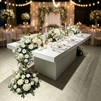 Table de mariage rectangulaire blanche en PVC acrylique, table de banquets, table des mariés, table de réception d'hôtel, table d'affichage pour l'inscription des invités