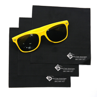Impression personnalisée microfibre noire nettoyage optique lunettes tissu lunettes de soleil tissu