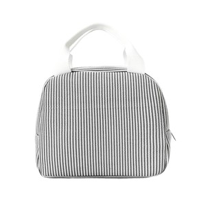 Seersucker Striped <b>Lunch</b> <b>Bag</b> Large Capacity For Commuting Travel School Cloth Material 0964 Model - Product Image 5