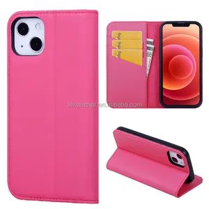 Popular Real Leather Phone Wallet Case for iPhone 15 with Card Holder
