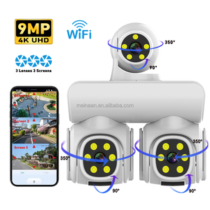 กล้องรักษาความปลอดภัย9MP UHD 3หน้าจอเครือข่ายไร้สาย WIFI กล้องวงจรปิด PTZ กลางแจ้ง4K 360 3เลนส์กล้องรักษาความปลอดภัย WIFI - Product Image 1