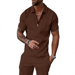 Men's <b>White</b> Cotton <b>Polo</b> Shirt And Shorts Set Casual Summer Knitted Solid Color Breathable Outfit - Product Image 1