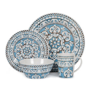 <span class=keywords><strong>Vajilla</strong></span> Moderna para Comedor, Juego de <span class=keywords><strong>16</strong></span> <span class=keywords><strong>Piezas</strong></span> de 4 Personas, con Estampado Floral, <span class=keywords><strong>Melamina</strong></span>, Cubiertos Turcos - Product Image 5