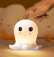 Lampe de chevet Octopus en silicone colorée, mignonne, à clignotement, pour la protection des yeux, idéale pour l'alimentation, décoration d'intérieur, ambiance chambre, rechargeable