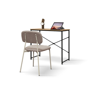 Sveva Fixed <b>Desk</b> <b>Rustic</b> Oak Melamine Top Metal Base Computer <b>Desk</b> Internal Use - Product Image 1
