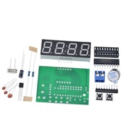 Kit d'horloge numérique à quatre chiffres MISUXIN avec microcontrôleur, circuit intégré, horloge électronique, carte de circuit DIY à souder