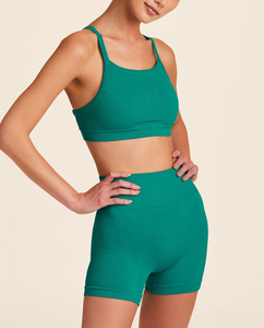 Hot Bán Phòng Tập Thể Dục Tập Thể Dục Yoga Hàng Đầu Đồng Bằng Phụ Nữ Cao Hỗ Trợ Liền Mạch Áo Ngực Thể Thao Không Có Không Có Yoga Quần Short <span class=keywords><strong>2</strong></span> Mảnh Bộ - Product Image 2