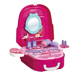 Los niños de 2 en 1 mochila chica maquillaje de juguete de moda vestirse espejo interior juego juguete