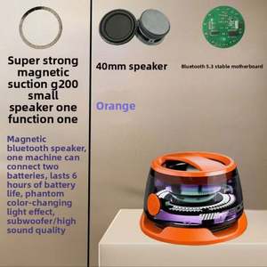 G200 Waterproof Mini Portable Outdoor Home Wireless Audio Speaker RGB LED Lighting Magnetic Mobile Phone <b>Holder</b> for All Phones - Product Image 6