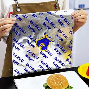 Papier d'aluminium personnalisé pour l'emballage de sandwichs, de hamburgers, de cafés, résistant à l'huile, emballage de restauration rapide - Product Image 3
