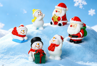 Figurines de Noël 3D en résine DIY, Bonhomme de neige, Père Noël, Décoration de gâteau, Scène d'hiver Kawaii, Décoration de table de fête, Pâte à modeler, Slime