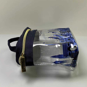 Trousse de toilette de voyage en PVC imprimé clair organisateur de maquillage Transparent pochette de rangement cosmétique étanche avec fermeture éclair et poignée - Product Image 4