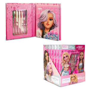 Quaderno da colorare con 8 penne gel metallizzate WOW Generation - Product Image 1